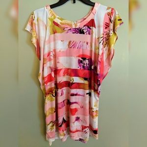 Bright colored flowy blouse